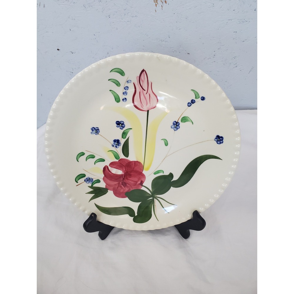 Blue Ridge Southern Potteries Hand Painted Floral Dinner Plate 10.25 Inch